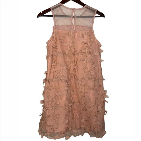 BCBGeneration Embroidered Floral Applique Chiffon Dress Size Small - Picture 2 of 10